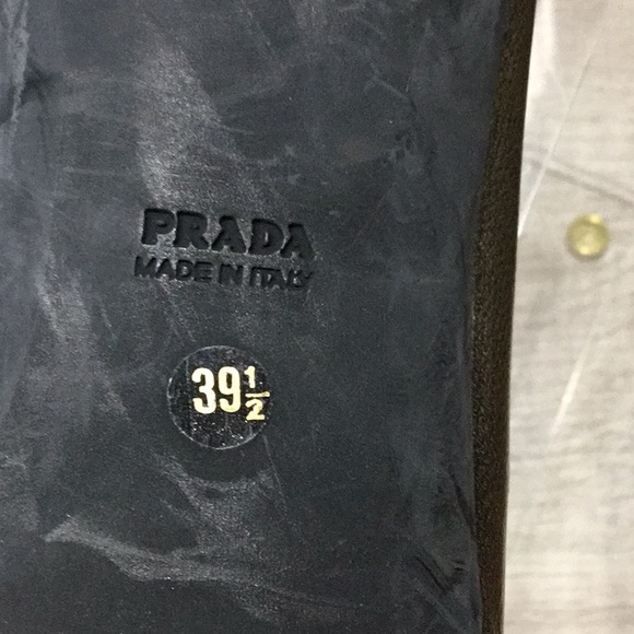 Prada distressed Grey Leather Loafers - Picture 5 of 11